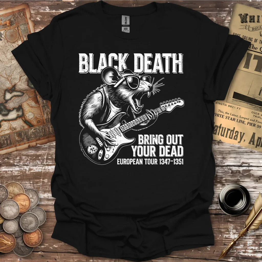 Black Death European Tour Tシャツ Black Death European Tour T-shirt – The Humorous History Company