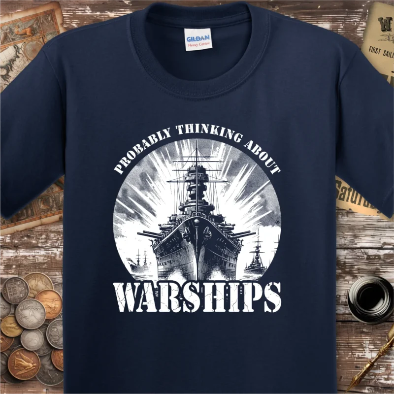 Probably Thinking About Warships Kids T-shirt