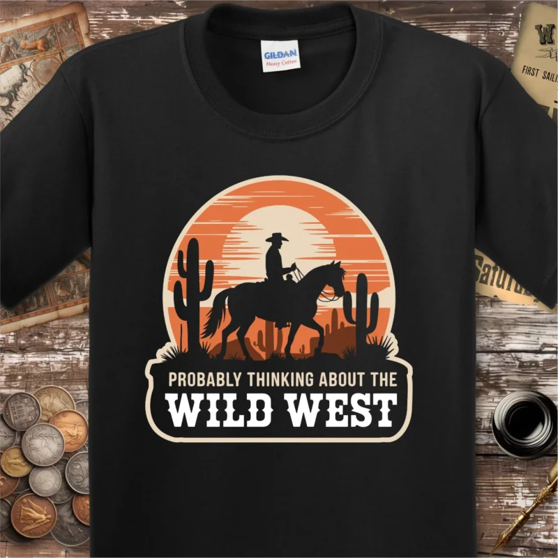 Probably Thinking About the Wild West Kids T-shirt