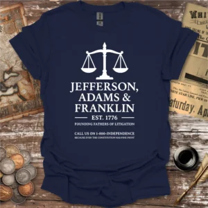 Founding Fathers Of Litigation T-shirt