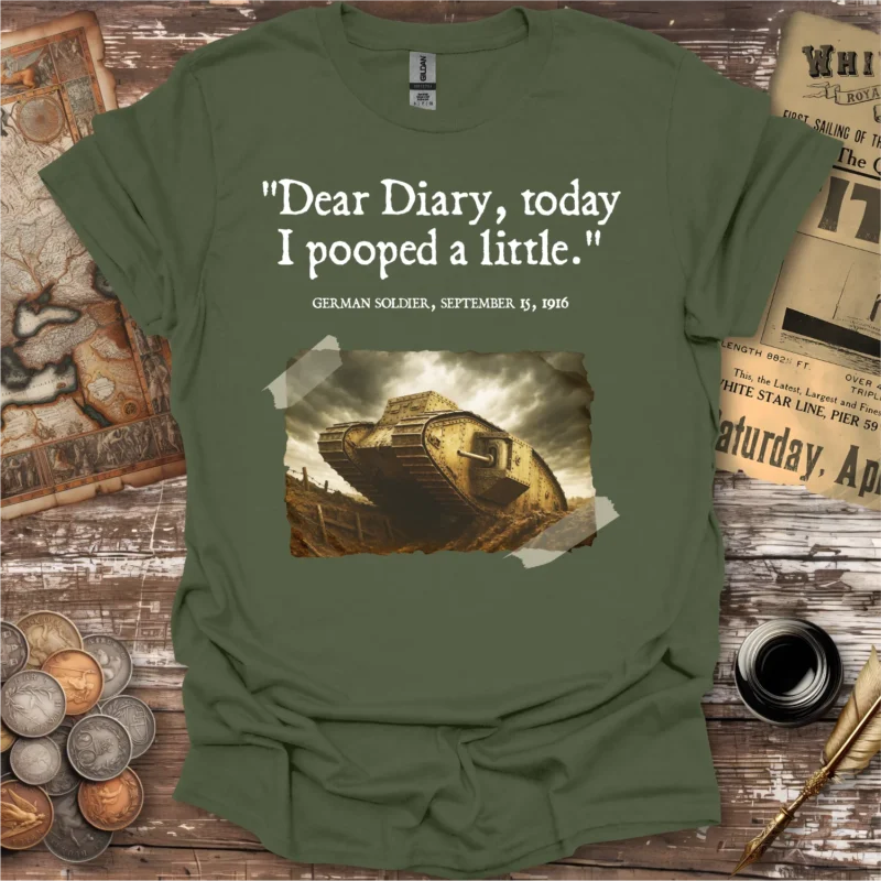 Mark I Tank German Soldier Diary Entry T-shirt