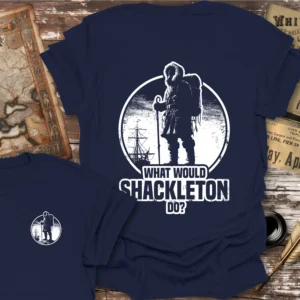 Back with Pocket Print, What Would Shackleton Do T-shirt