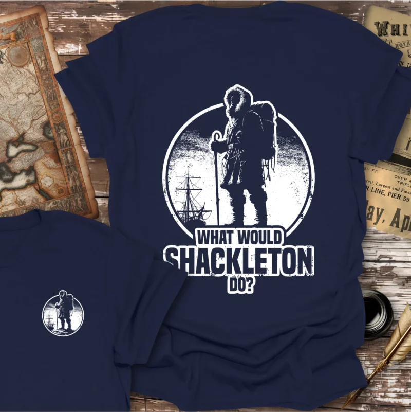Back with Pocket Print, What Would Shackleton Do T-shirt