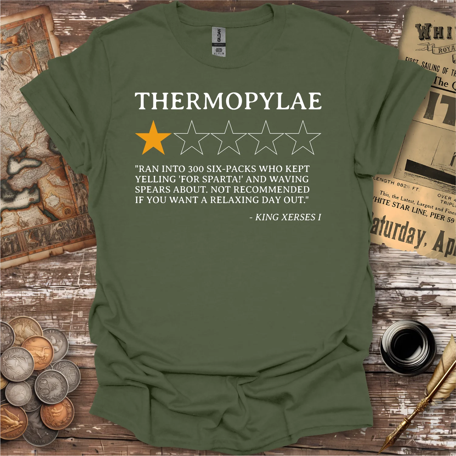 Thermopylae Review By King Xerses I T-shirt