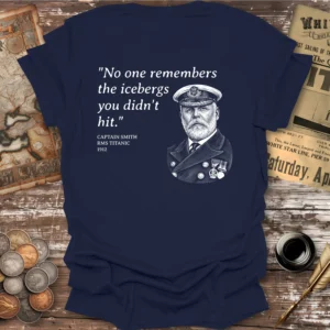Back Print, Titanic Captain Smith Iceberg Quote T-shirt