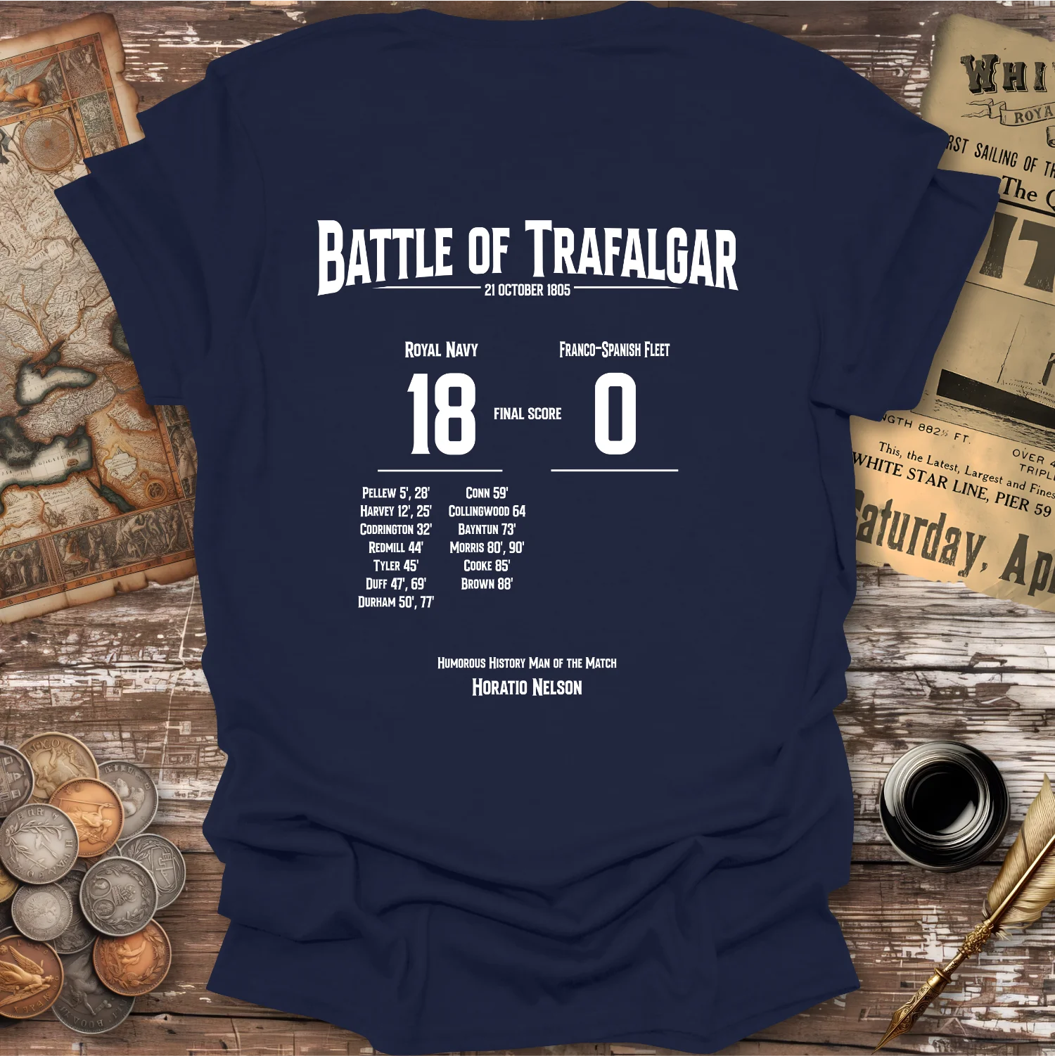 Back Print, Battle Of Trafalgar Football Match T-shirt