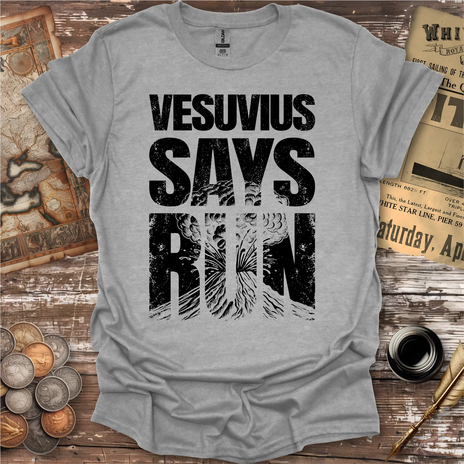 Vesuvius Says Run T-shirt