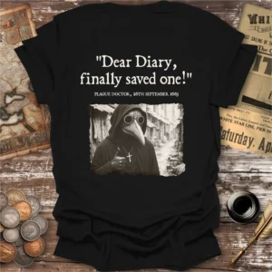 Back Print, Plague Doctor Finally Saved One Diary Entry T-shirt