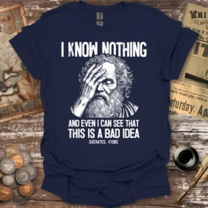 I Know Nothing Socrates T-shirt