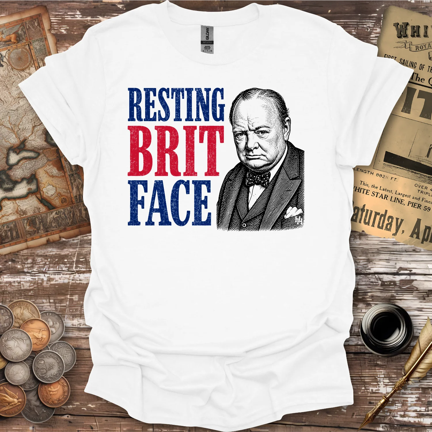 Resting Brit Face Winston Churchill T-shirt
