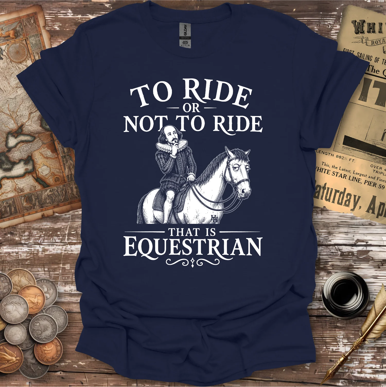 To Ride Or Not To Ride Shakespeare T-shirt