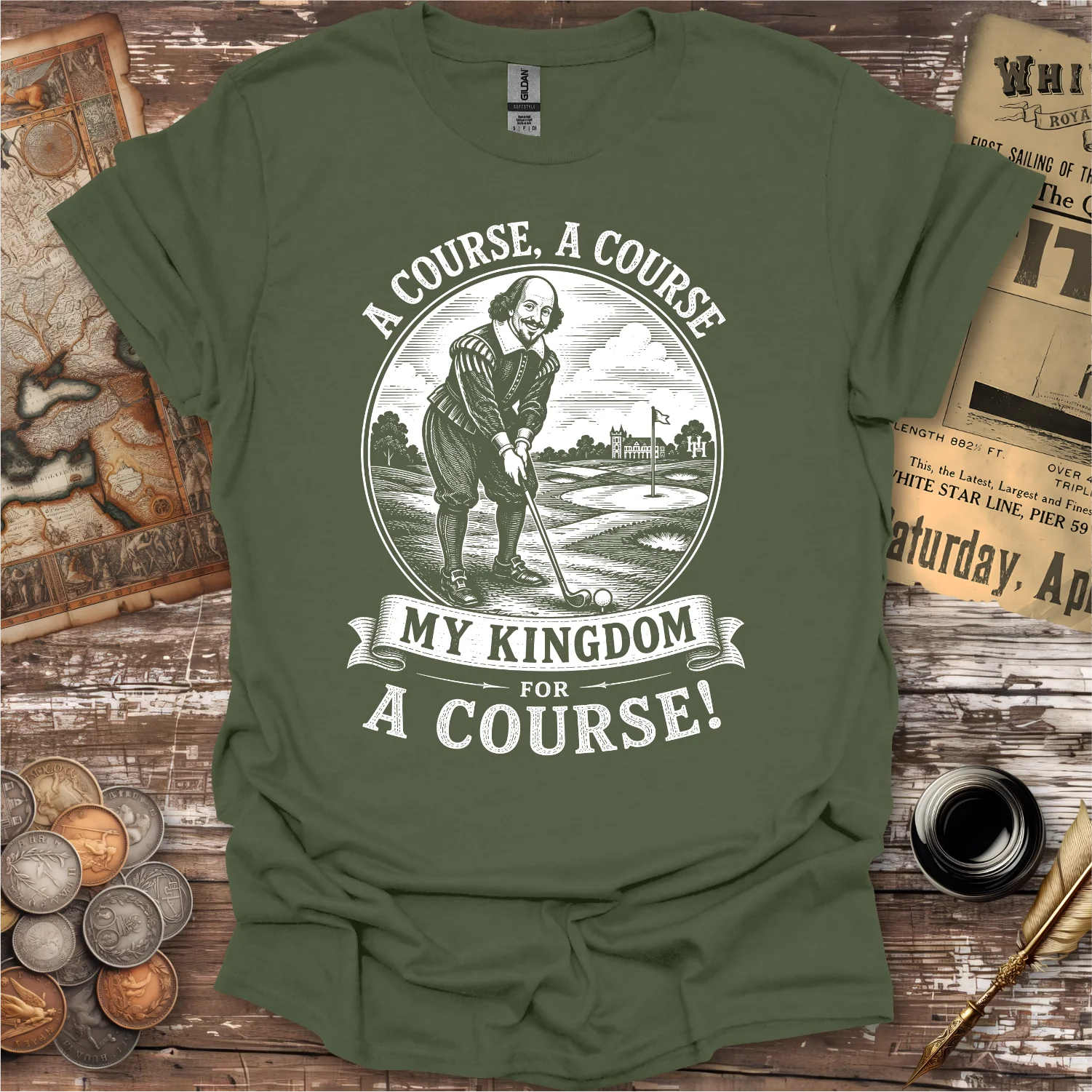 My Kingdom For A Course Shakespeare Golf T-shirt