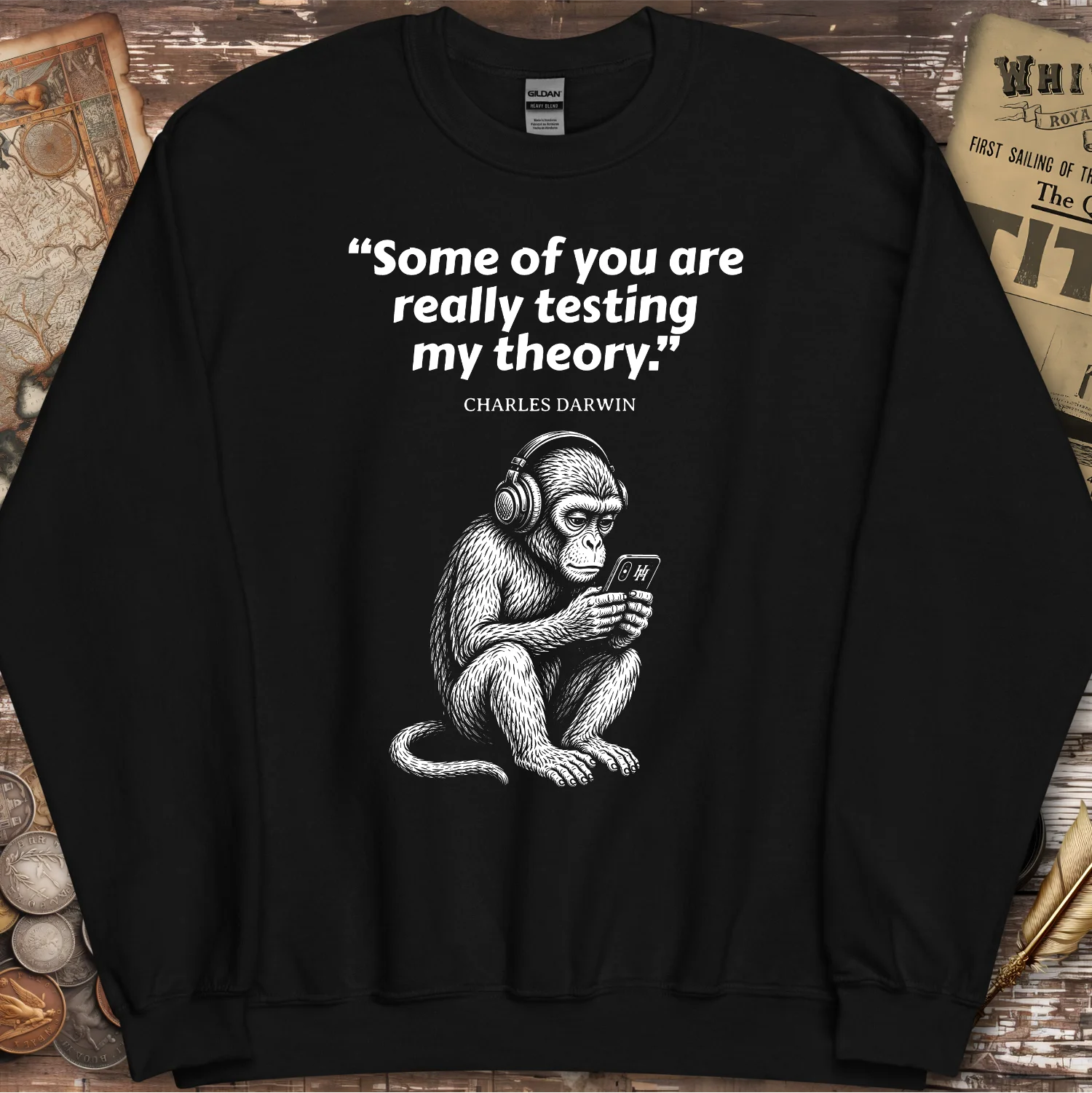 Theory Of Evolution Quote By Darwin Sweatshirt