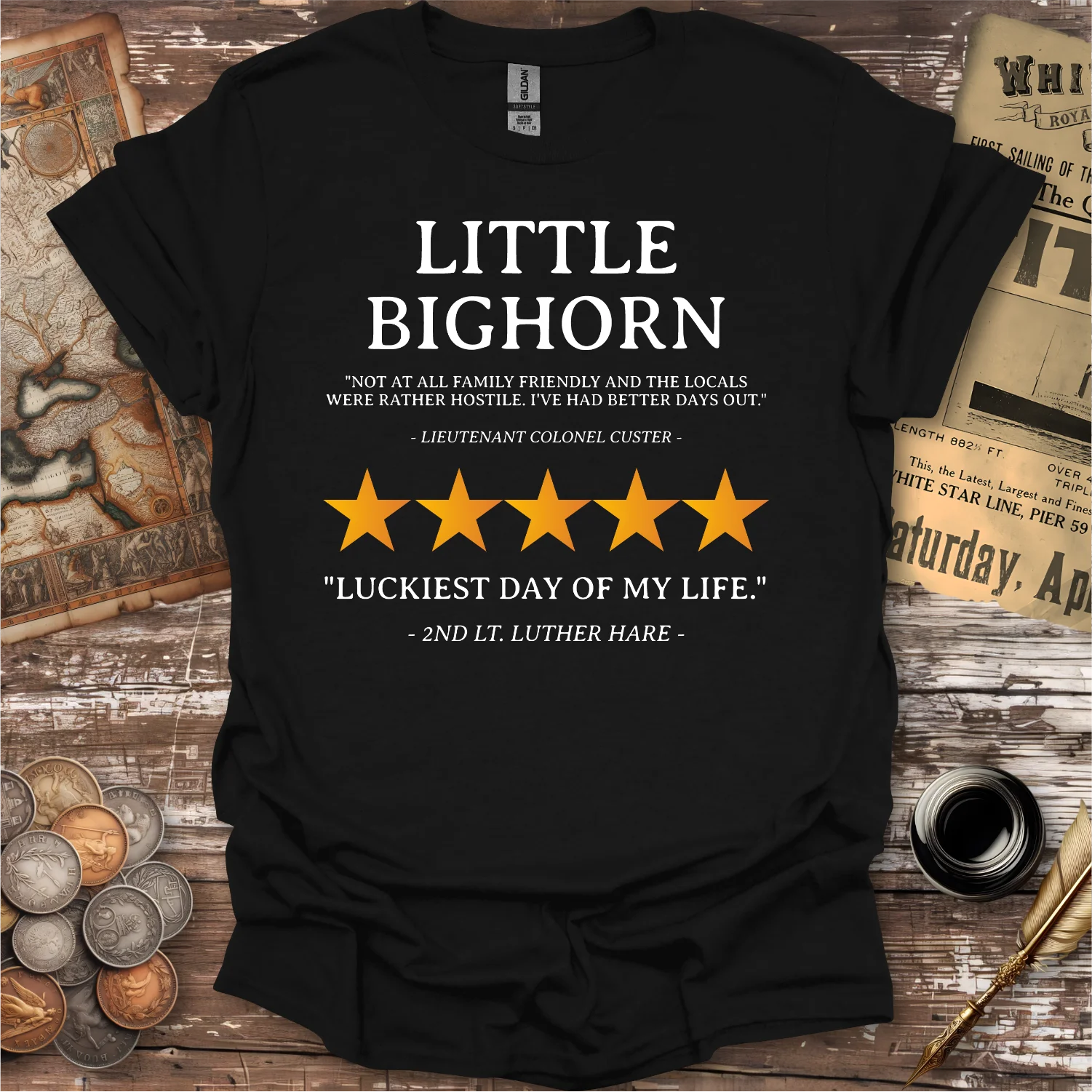 Little Bighorn Review By Luther Hare T-shirt