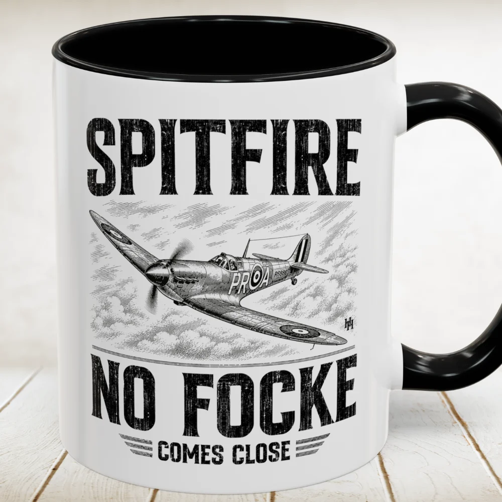 Spitfire No Focke Comes Close Accent Mug