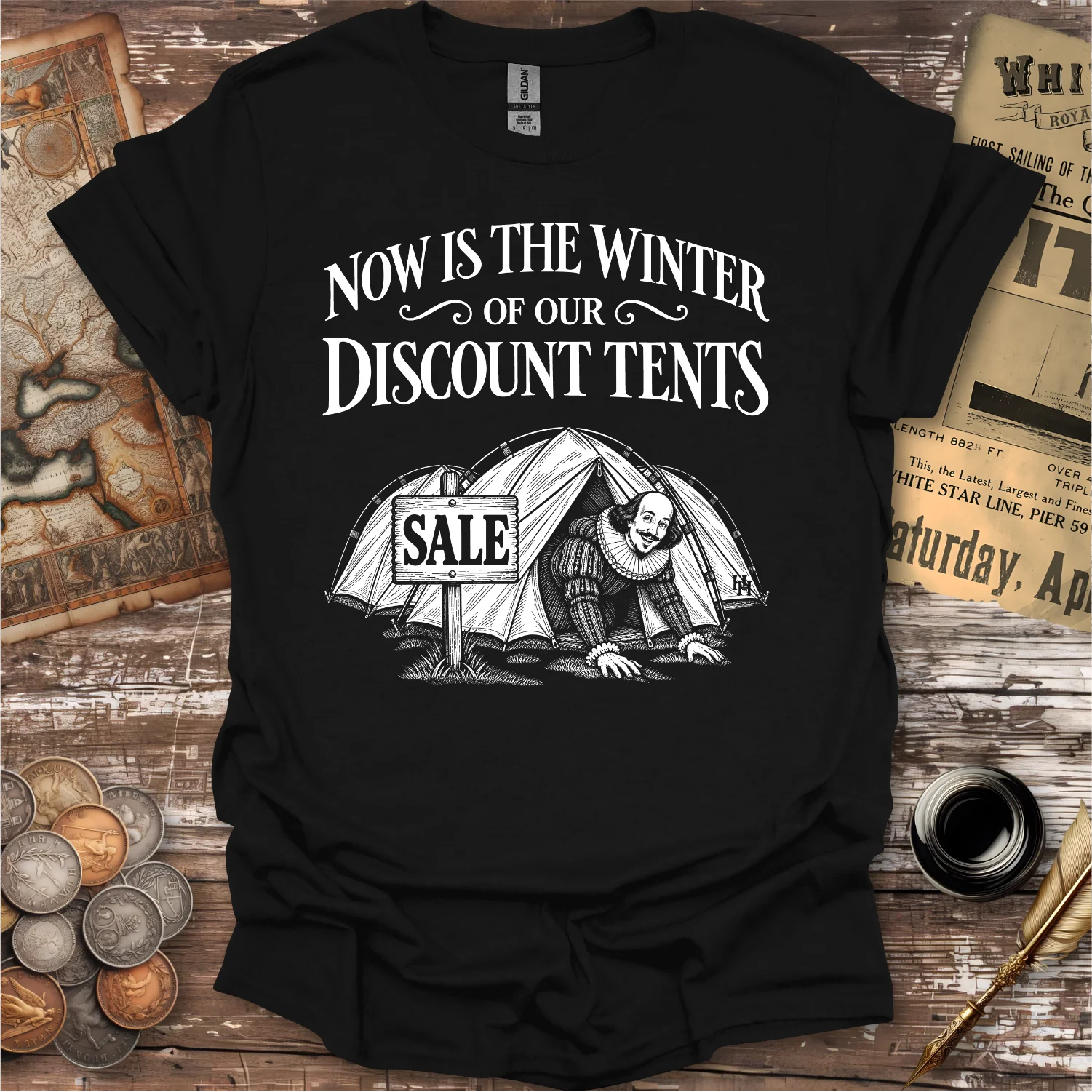 Shakespeare Discount Tents Camping T-shirt